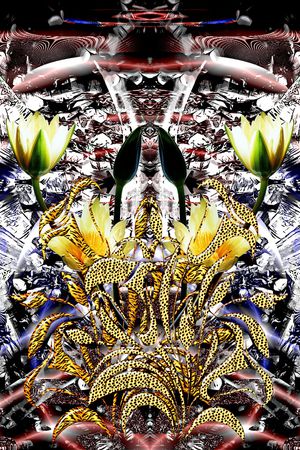 时尚金属未来科技感数码印花印花花型图片
