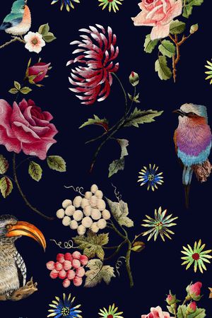 原创刺绣印花花型图片