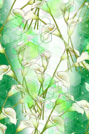手绘、马蹄莲印花花型图片