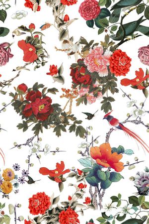 牡丹印花花型图片