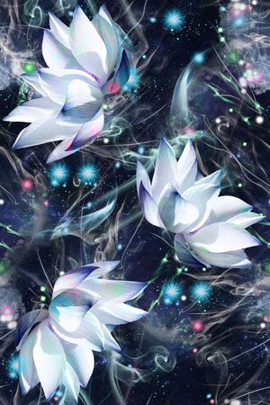 面料花星空印花花型图片