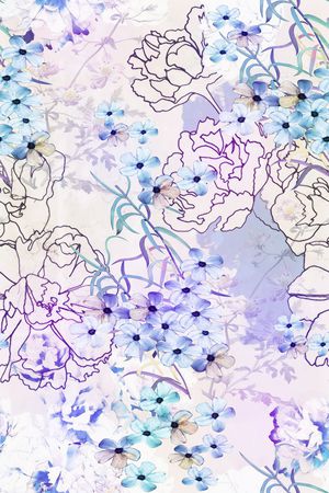 竹叶印花花型图片