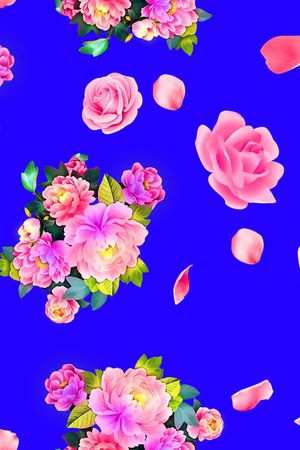 桃花印花花型图片