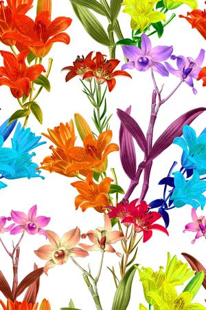 百合印花花型图片