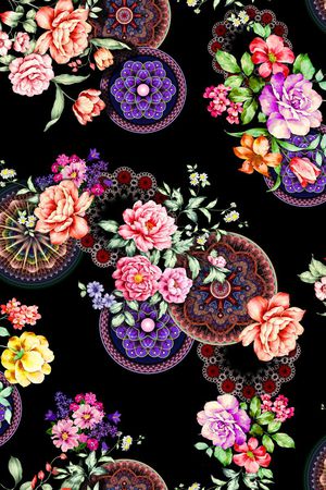 玫瑰花印花花型图片