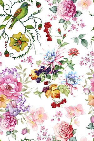 花鸟印花花型图片