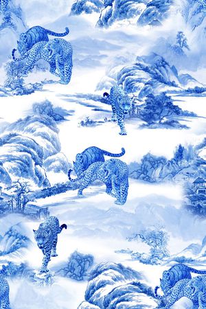 国画印花花型图片