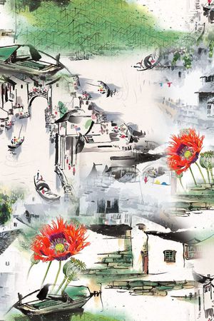 中国风印花花型图片