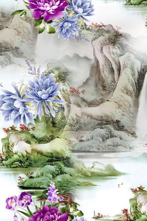 莫妮卡-大牌花型印花花型图片