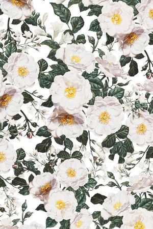 手绘、花卉、沙发布印花花型图片