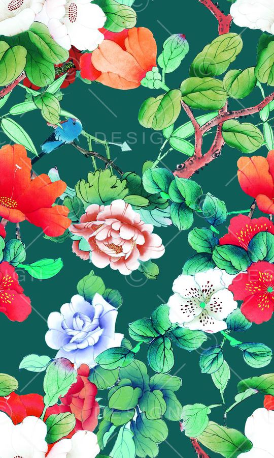 牡丹印花花型图片