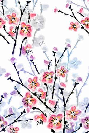 桃花印花花型图片