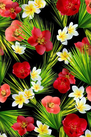 棕榈叶印花花型图片
