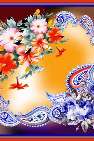 丝巾印花花型图片