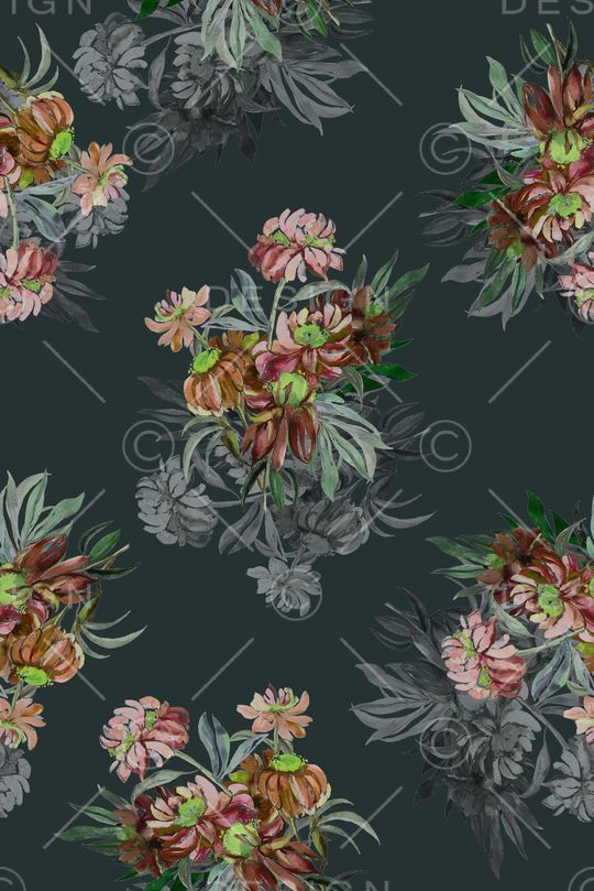 手绘印花花型图片