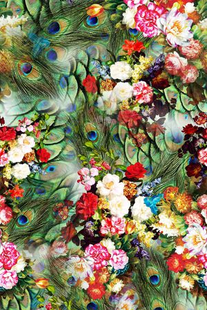 油画花卉印花花型图片