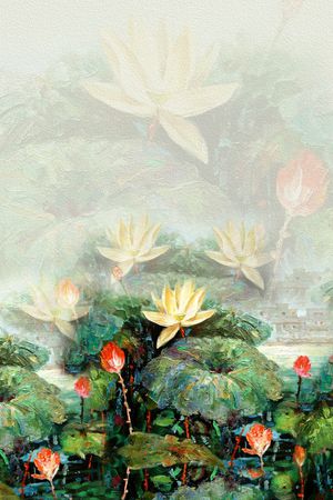 中国风定位花印花花型图片
