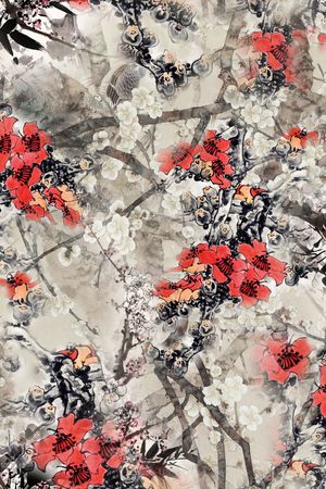 国画印花花型图片