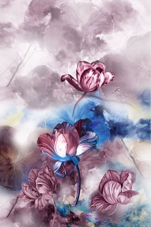 风景印花花型图片