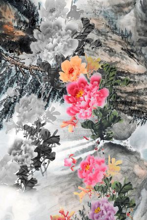 水墨印花花型图片