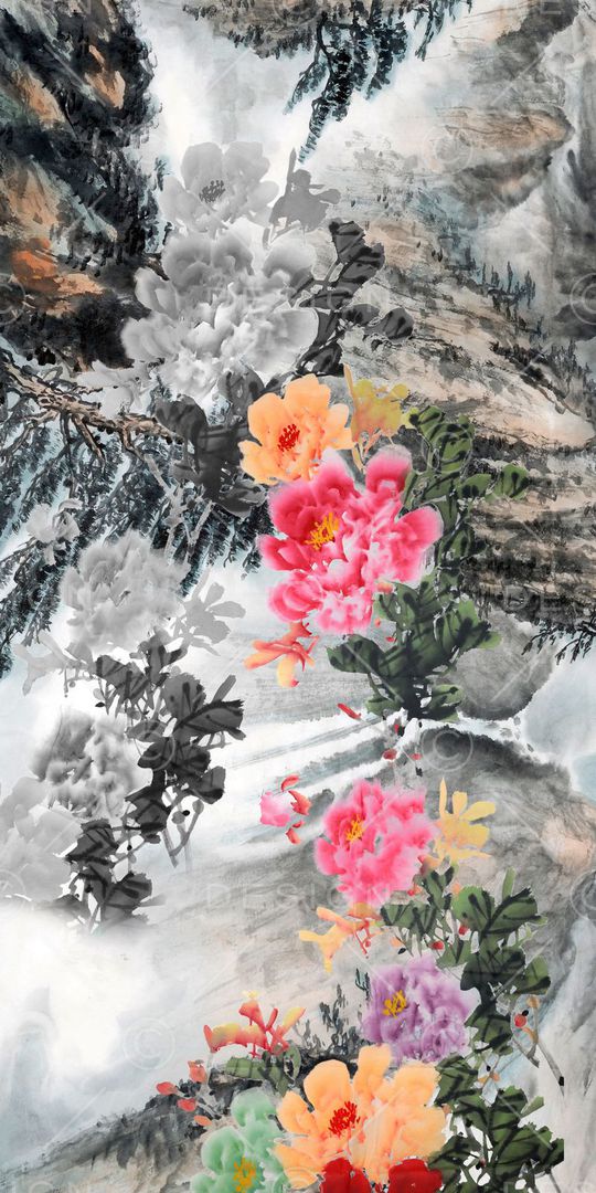 水墨印花花型图片