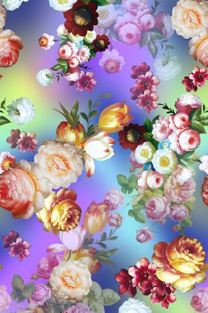 油画花卉印花花型图片