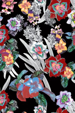 秋冬花型印花花型图片