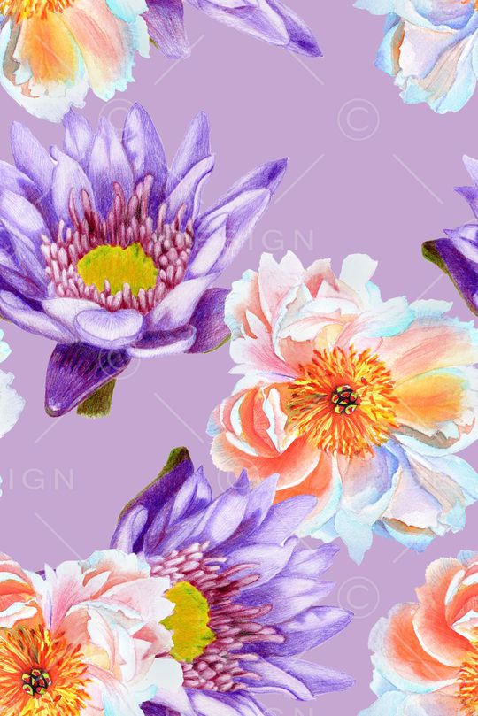 手绘印花花型图片