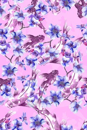 鲤鱼印花花型图片