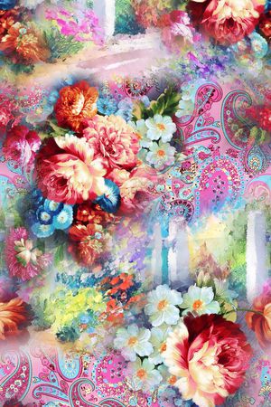 油画印花花型图片