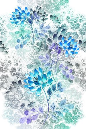 竹叶印花花型图片