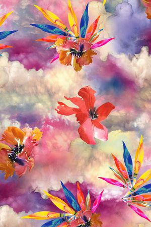花朵印花花型图片