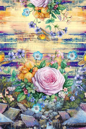 山脉印花花型图片