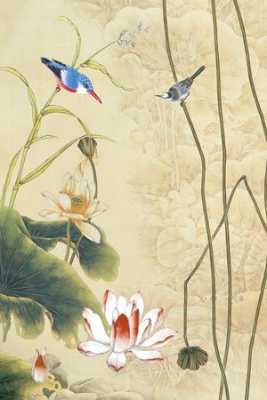 水墨花卉印花花型图片