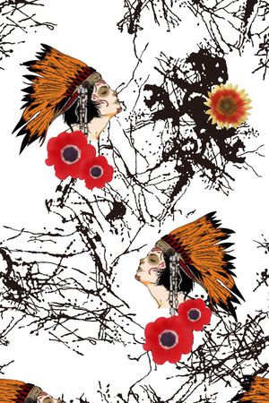 莫妮卡-女装花型印花花型图片