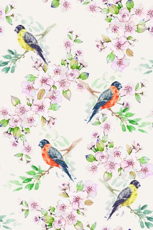 花鸟印花花型图片