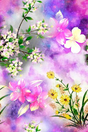 花朵印花花型图片