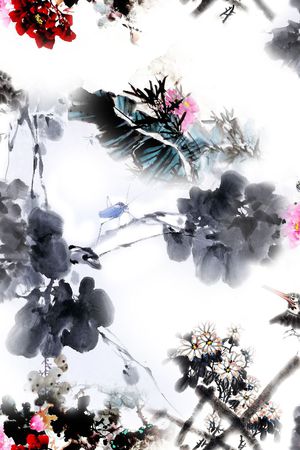 国画印花花型图片