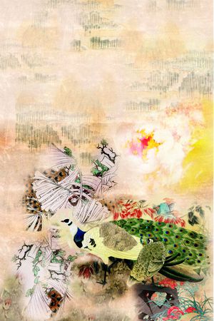 国画印花花型图片