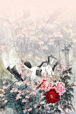 中国风定位花印花花型图片