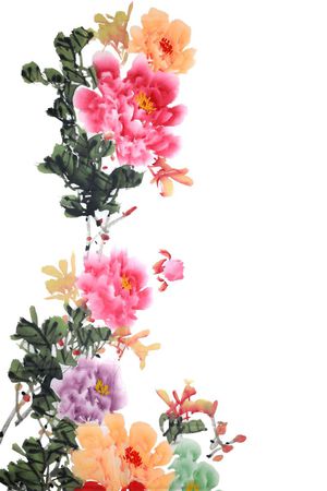 手绘水墨印花花型图片