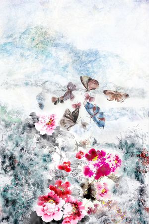 国画印花花型图片