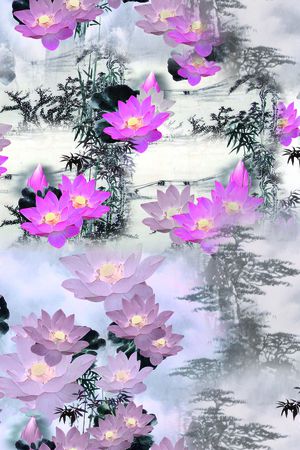 风景印花花型图片