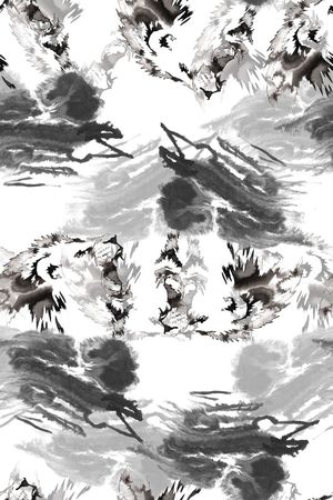 水墨印花花型图片