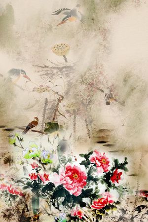 国画印花花型图片
