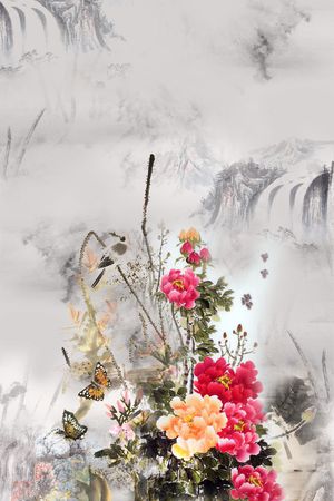 山川印花花型图片