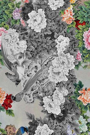 peonies印花花型图片