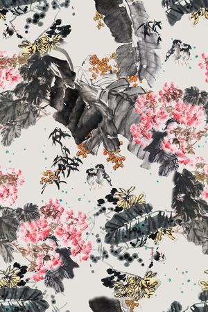 中国风印花花型图片