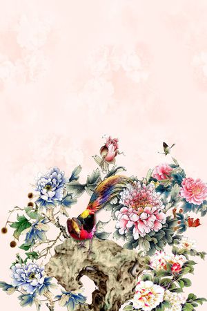 花鸟印花花型图片