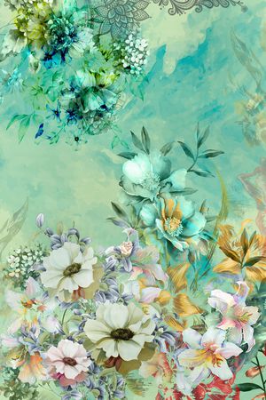 花卉印花花型图片